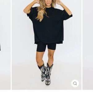 Day Dreamer Ribbed Set - Black Size Small